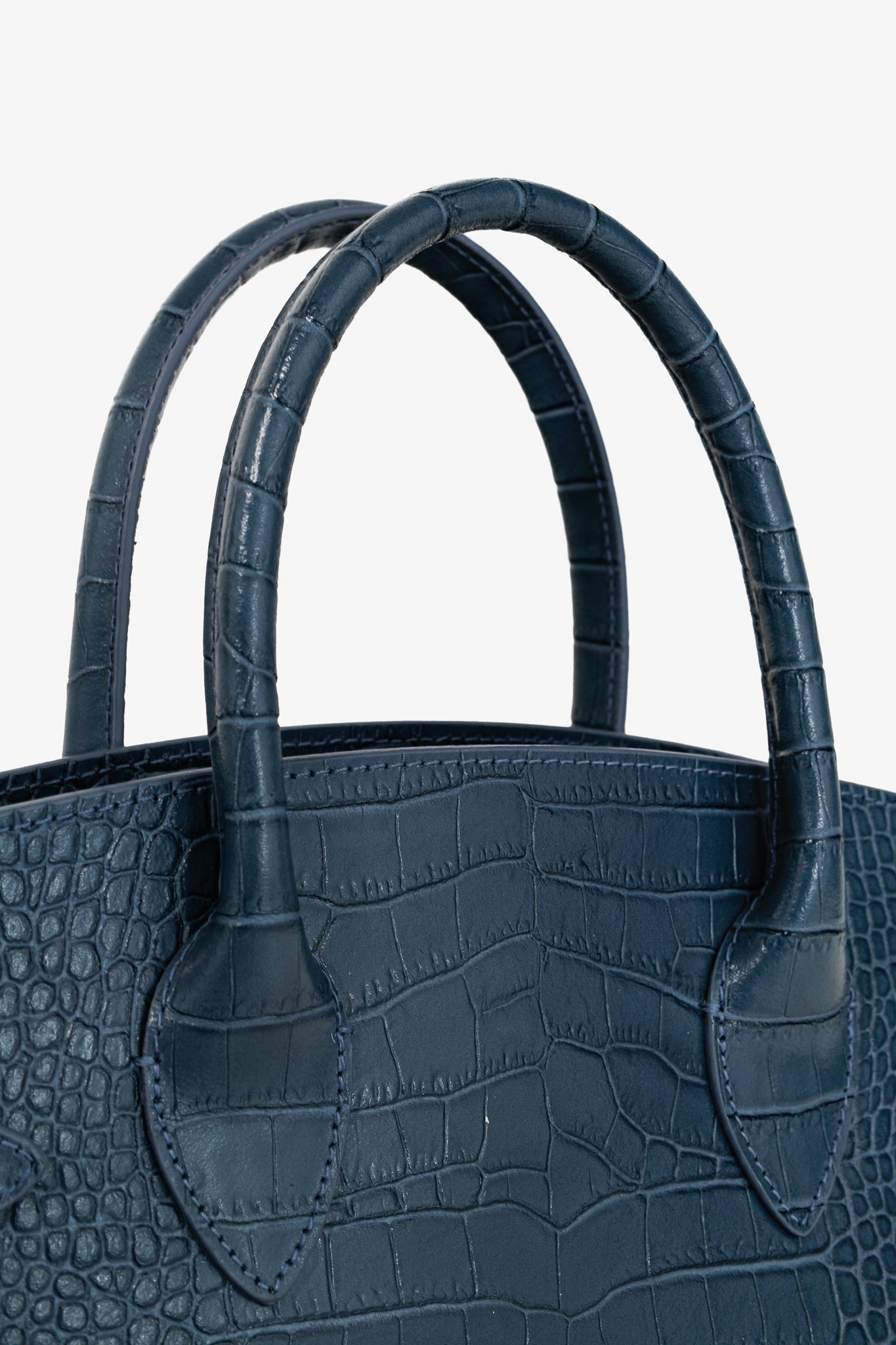 Teddy Blake Kate Croco 12" Blue Leather Tote
