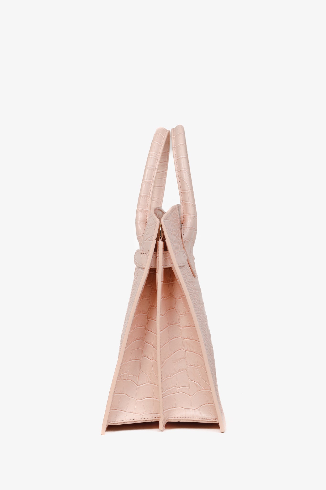 Teddy Blake Kate Croco 12" Nude Pink Leather Tote