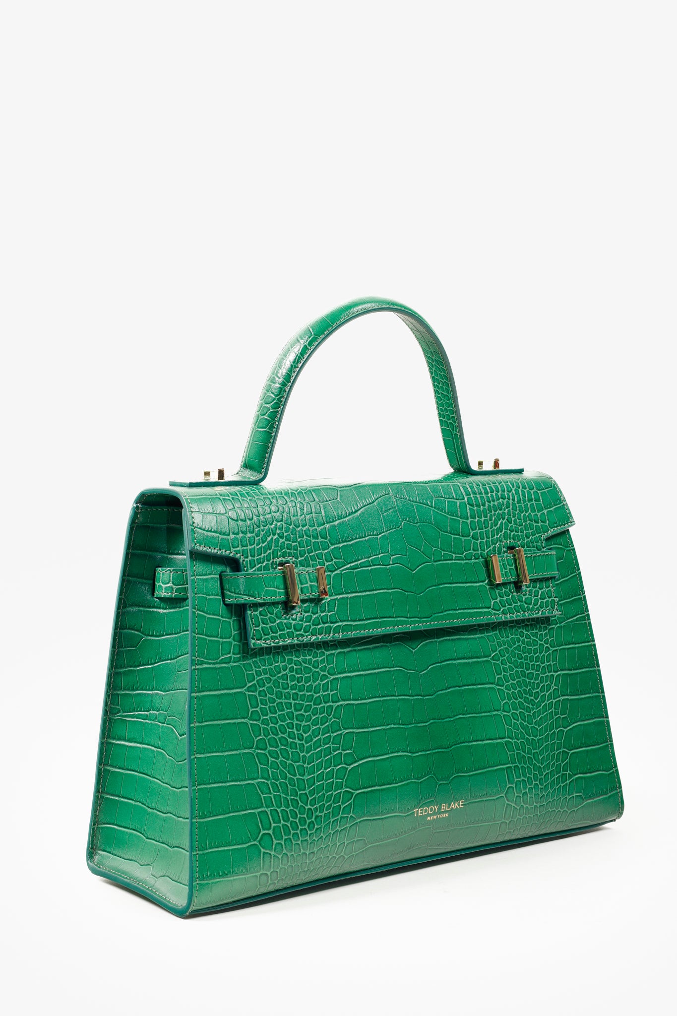 Teddy Blake Green Ava Croco Gold Handbag