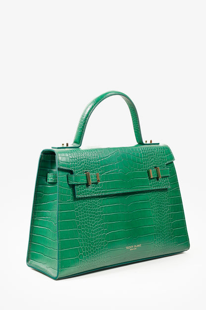 Teddy Blake Green Ava Croco Gold Handbag