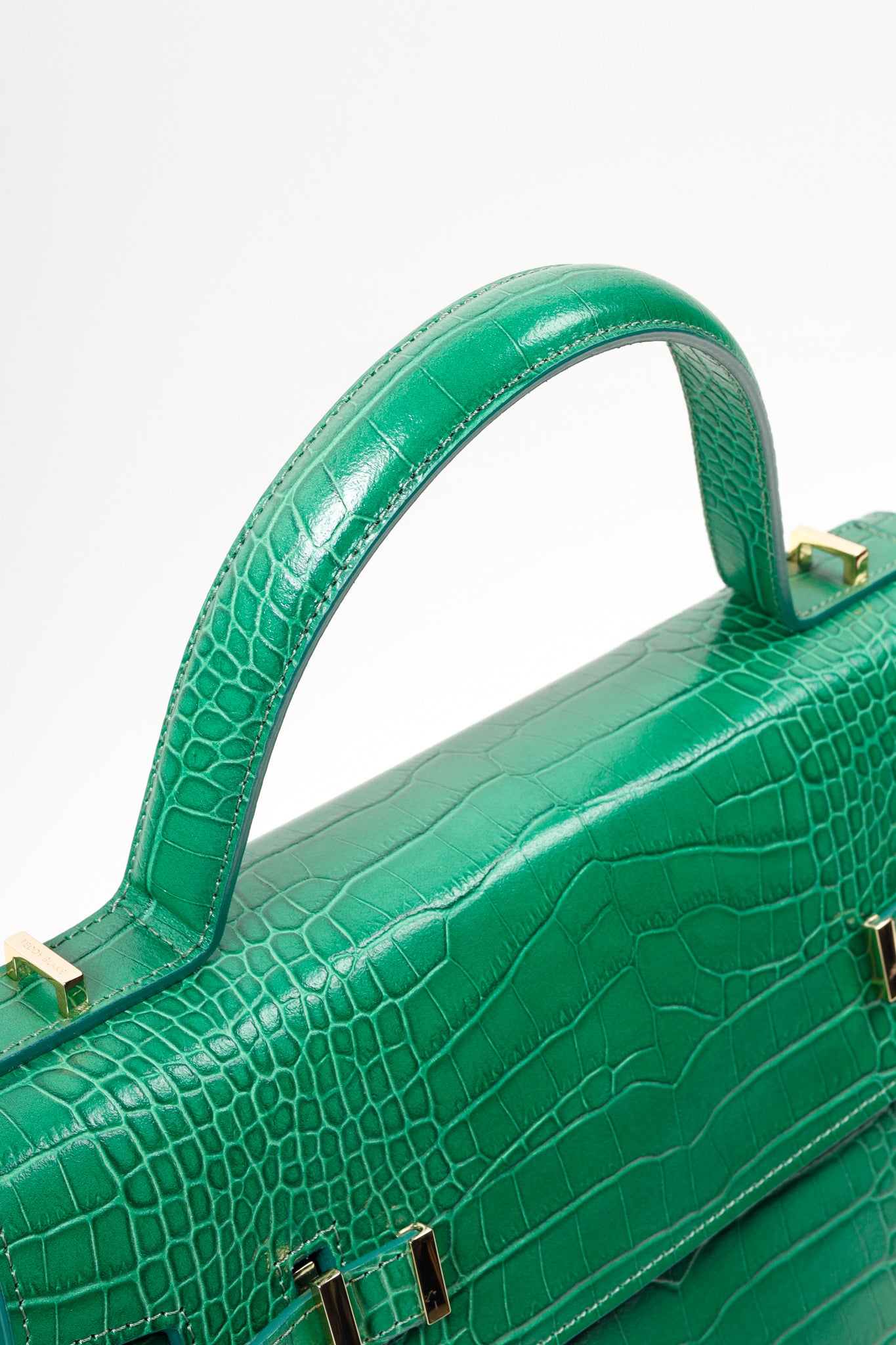 Teddy Blake Green Ava Croco Gold Handbag