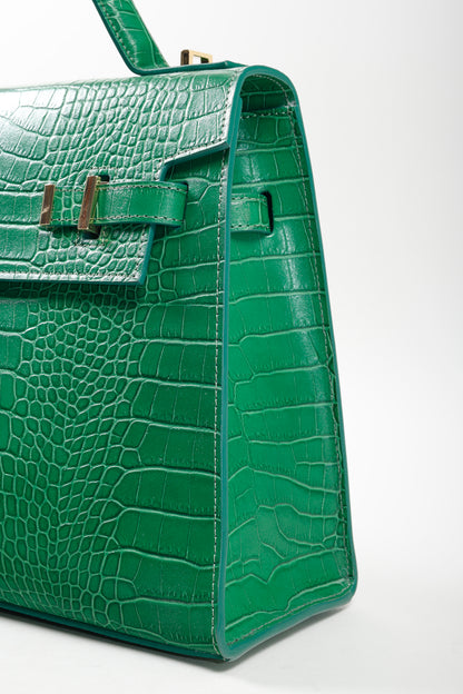 Teddy Blake Green Ava Croco Gold Handbag