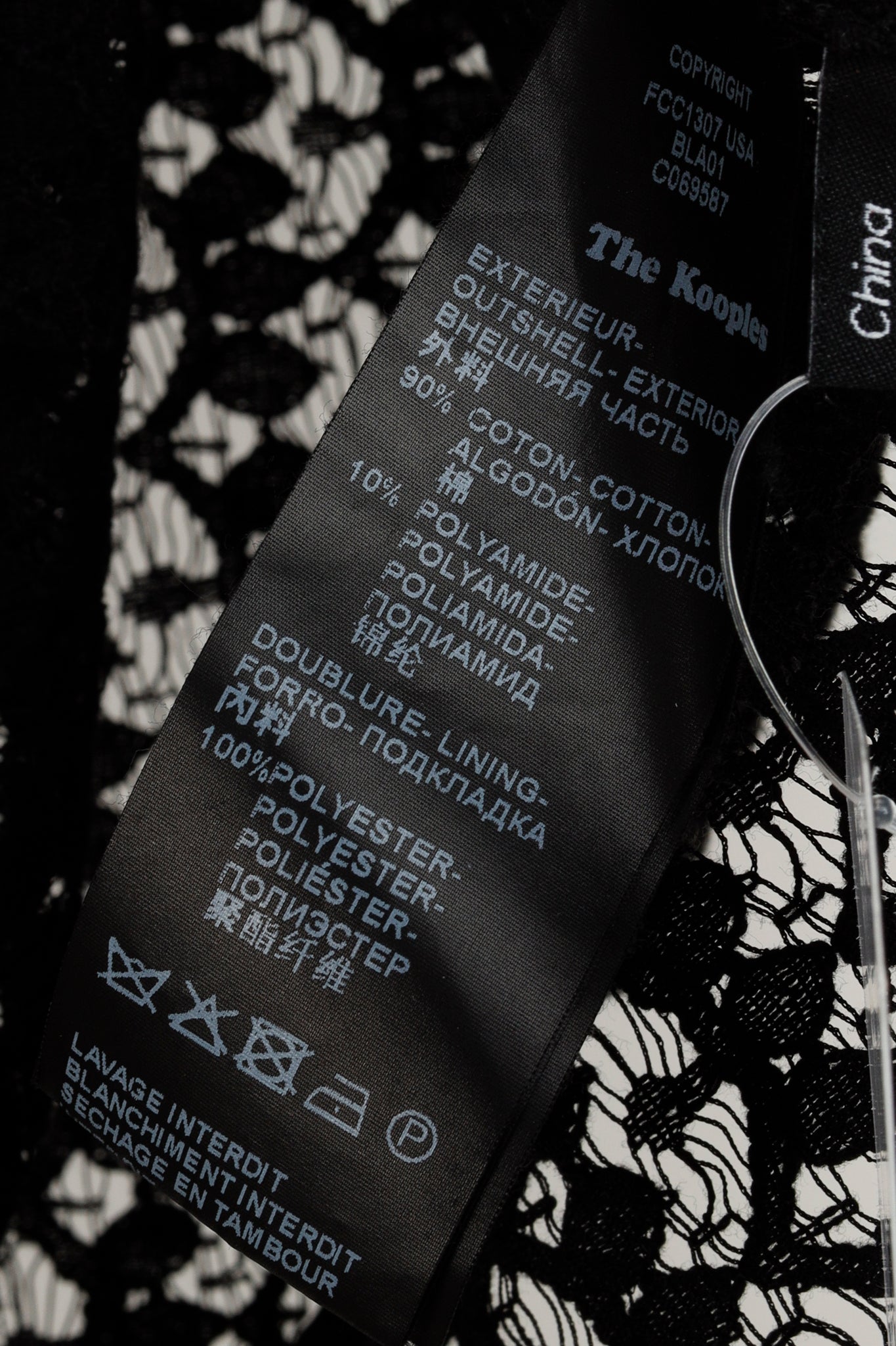 The Kooples Black Lace Crystal-Button-Up Shirt