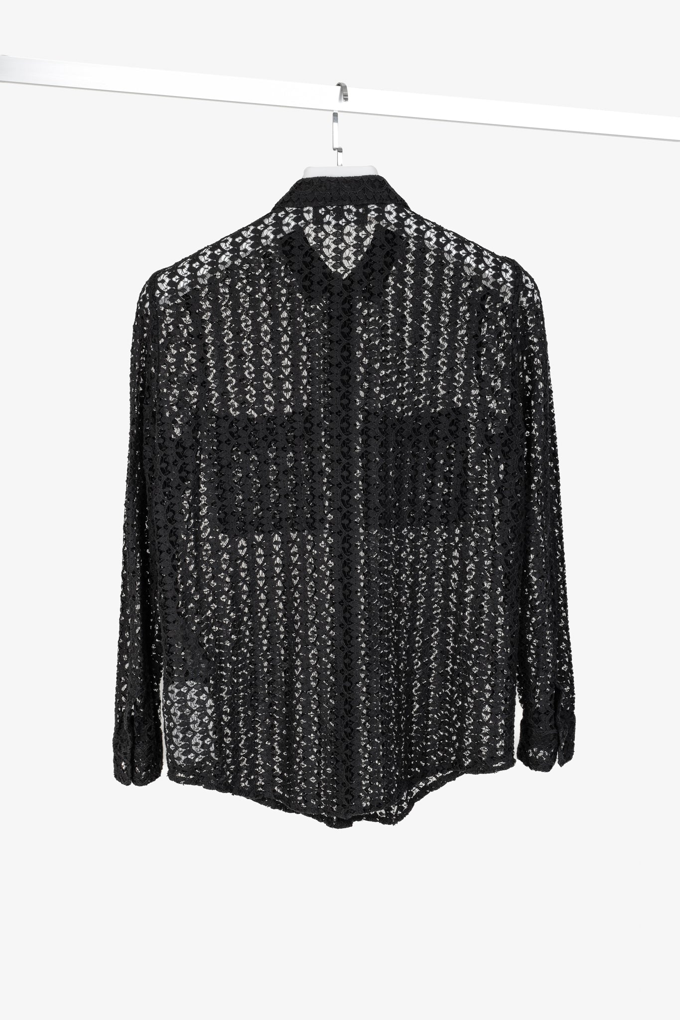 The Kooples Black Lace Crystal-Button-Up Shirt