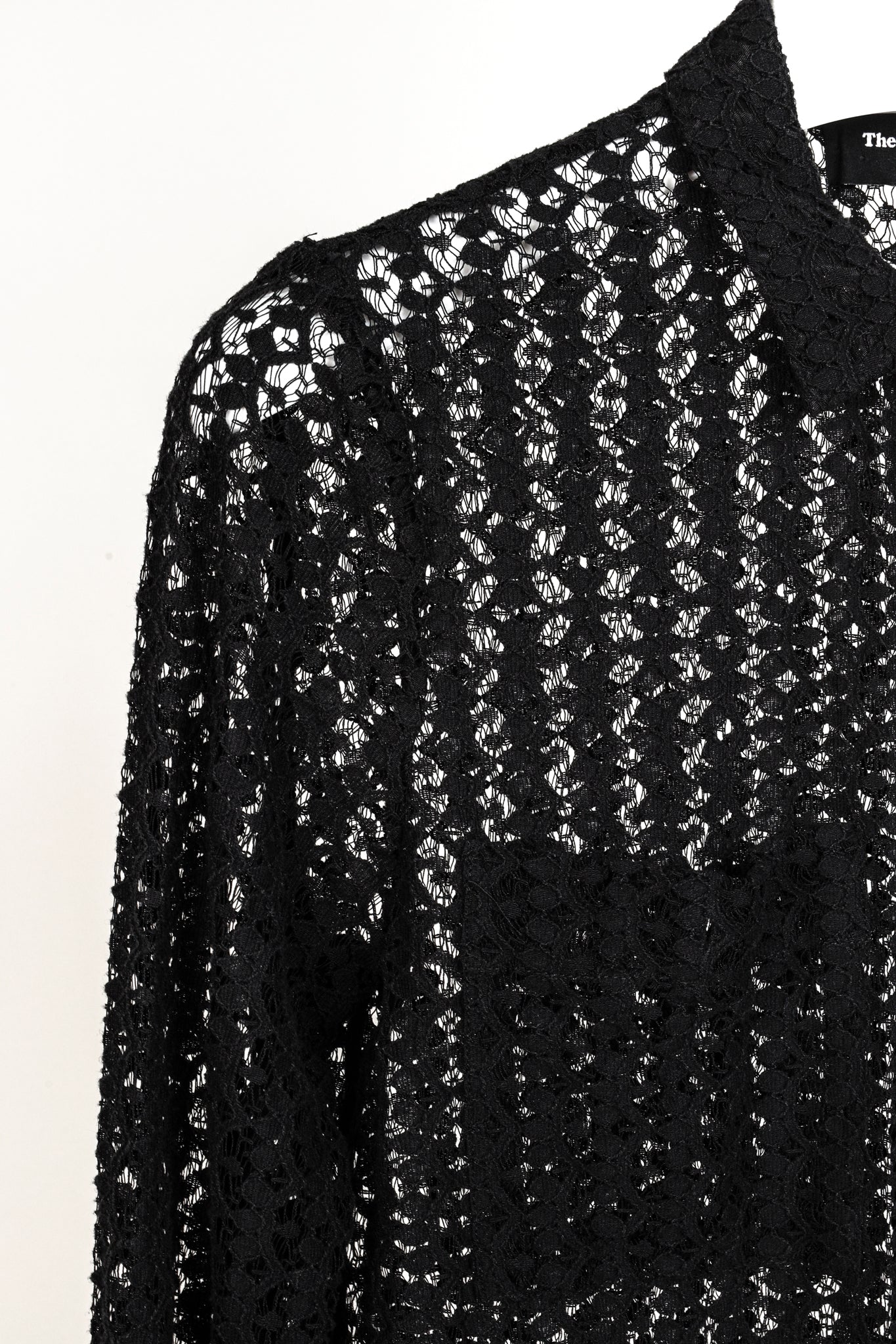 The Kooples Black Lace Crystal-Button-Up Shirt