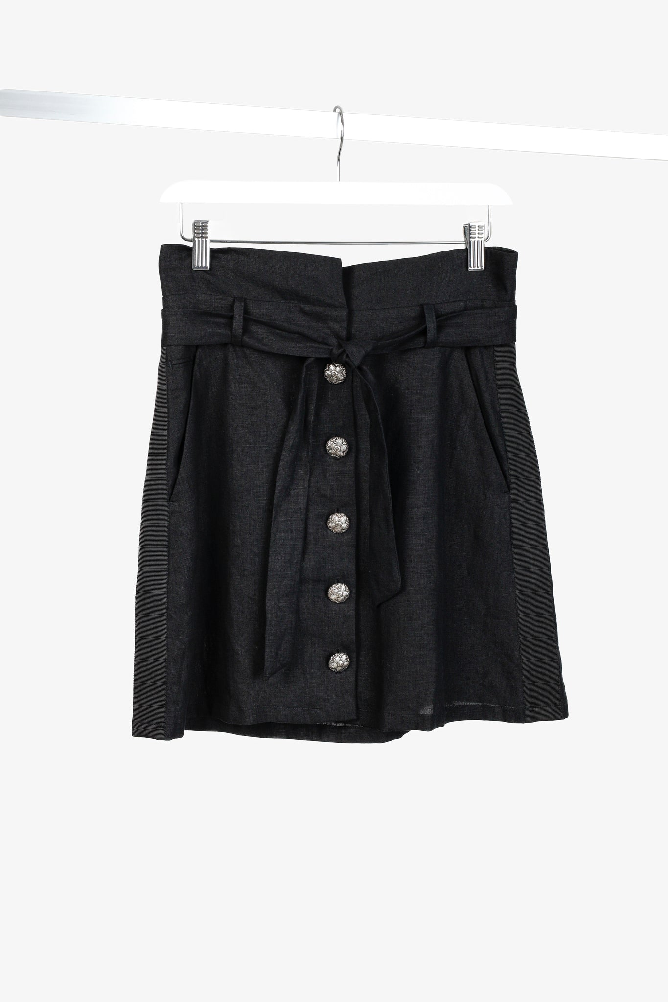 The Kooples Linen Button Down Skirt