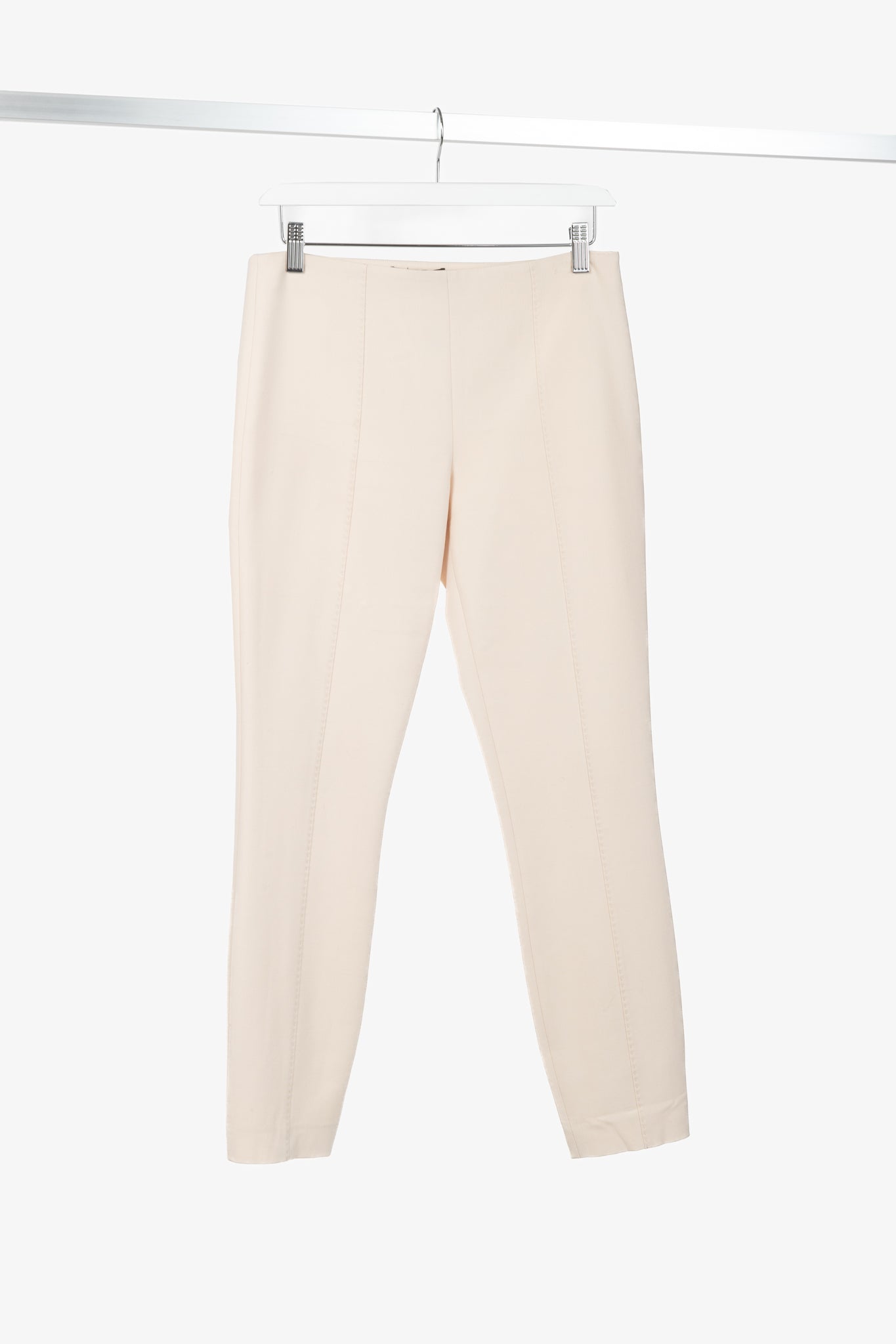 The Row Nude Wool-Twill Topstitched Ankle-Length Pants