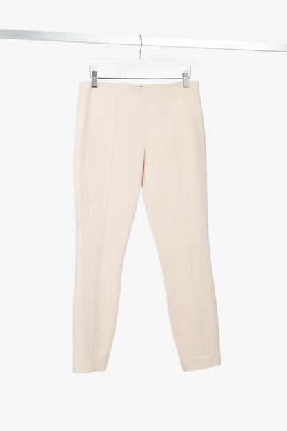 The Row Nude Wool-Twill Topstitched Ankle-Length Pants
