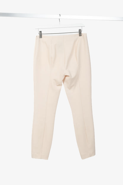 The Row Nude Wool-Twill Topstitched Ankle-Length Pants
