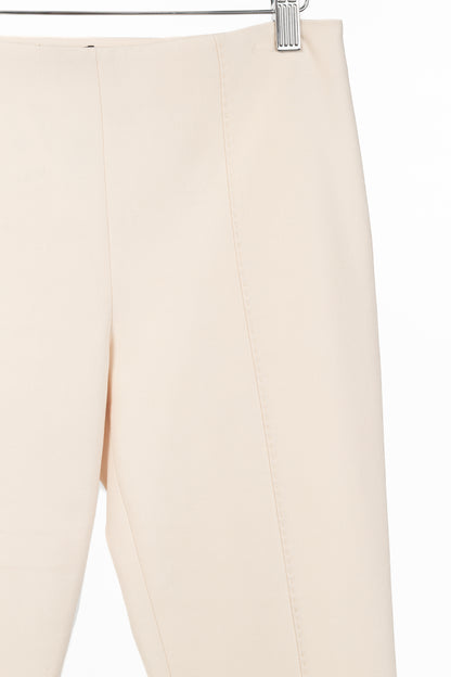 The Row Nude Wool-Twill Topstitched Ankle-Length Pants