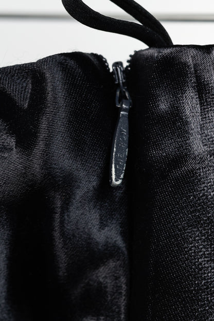The Row Medela Black Viscose-Satin A-Line Midi Skirt