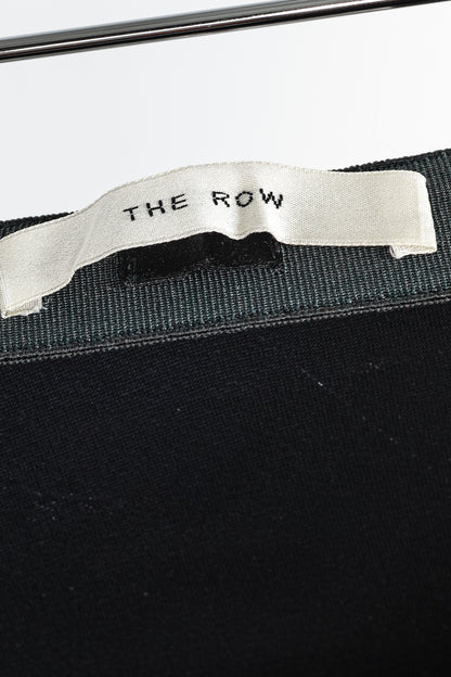 The Row Medela Black Viscose-Satin A-Line Midi Skirt