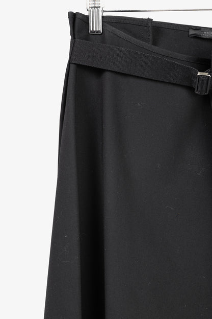 The Row Harna Black Belted A-Line Wrap Midi Skirt