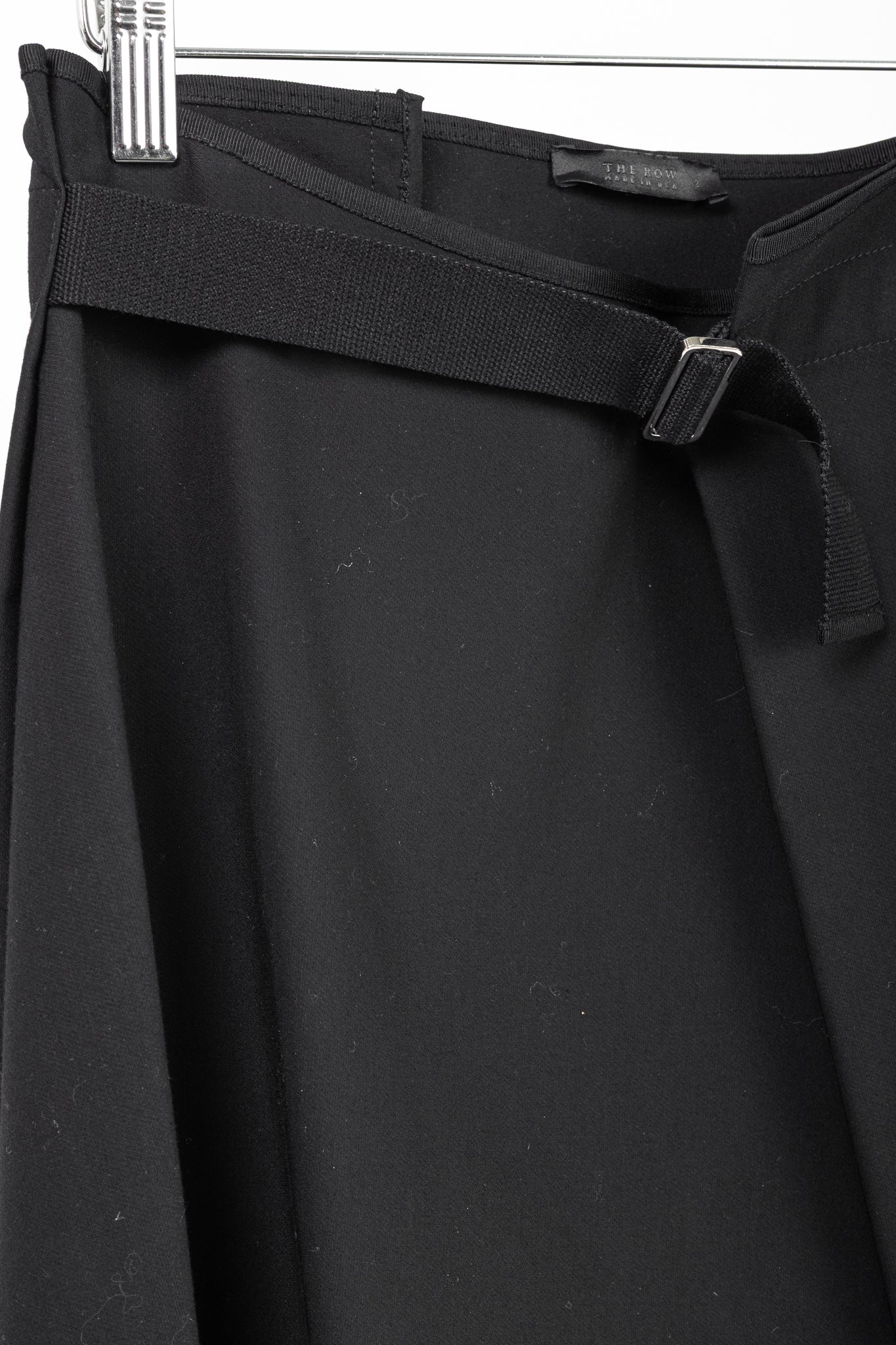 The Row Harna Black Belted A-Line Wrap Midi Skirt
