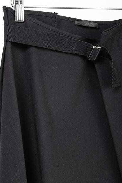 The Row Harna Black Belted A-Line Wrap Midi Skirt