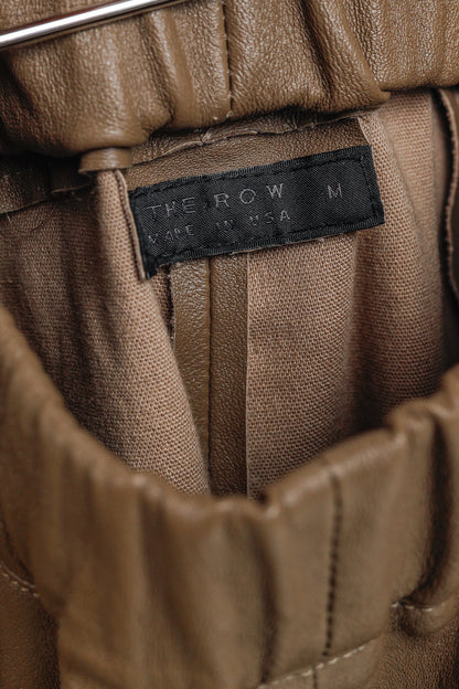 The Row Brown Leather Pull-On Skinny Moto Pants