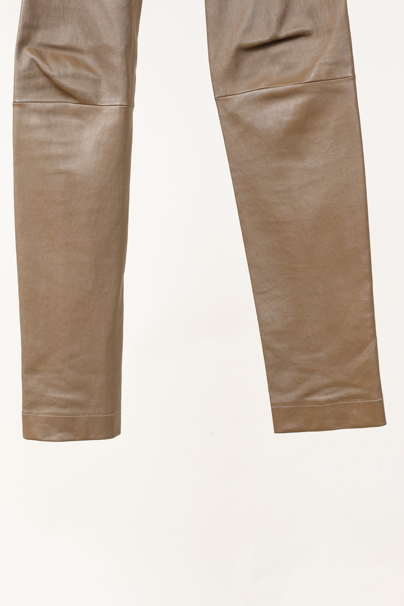 The Row Brown Leather Pull-On Skinny Moto Pants