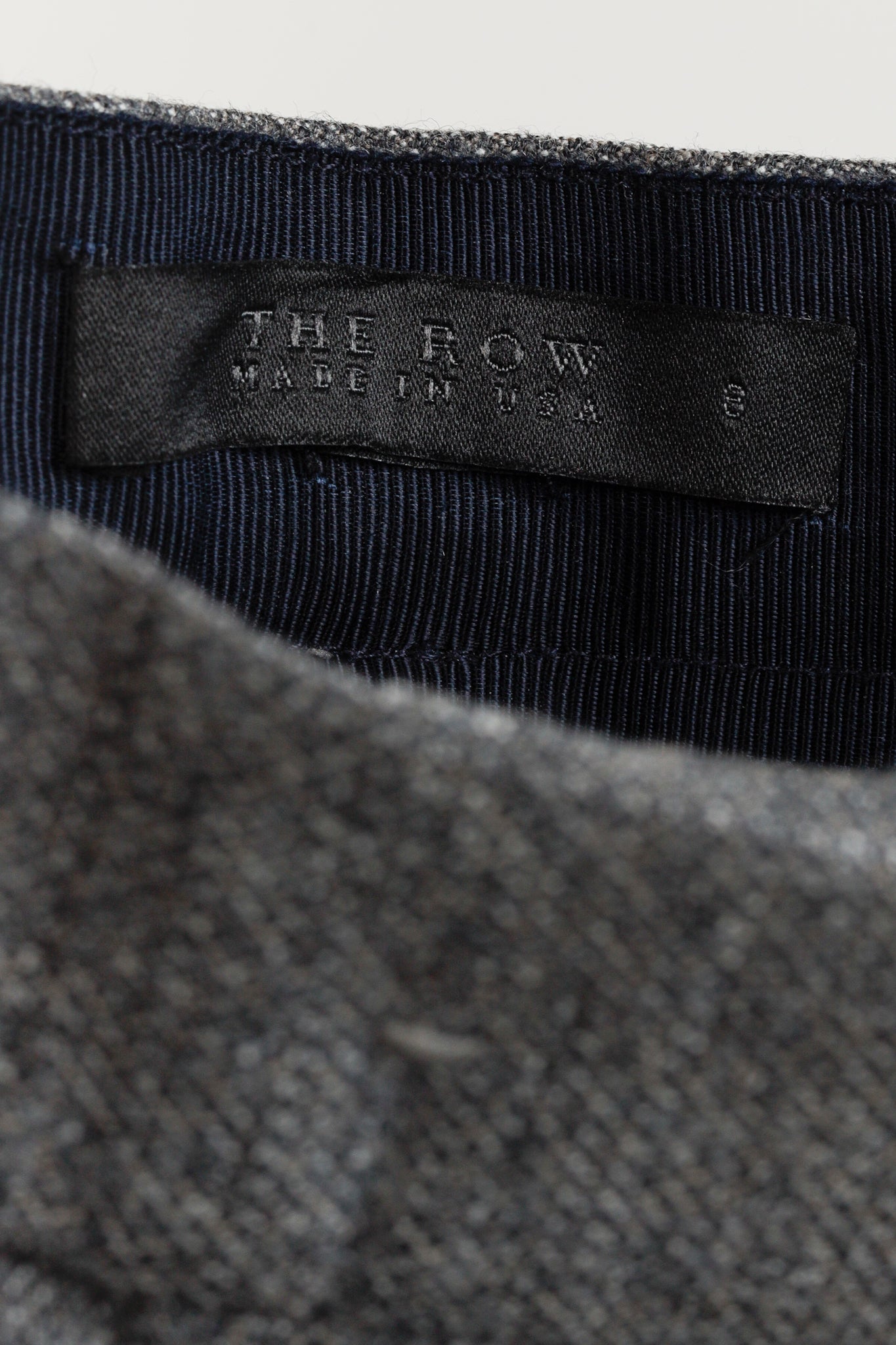 The Row Grey Wide Leg Pleated Trouser Pants