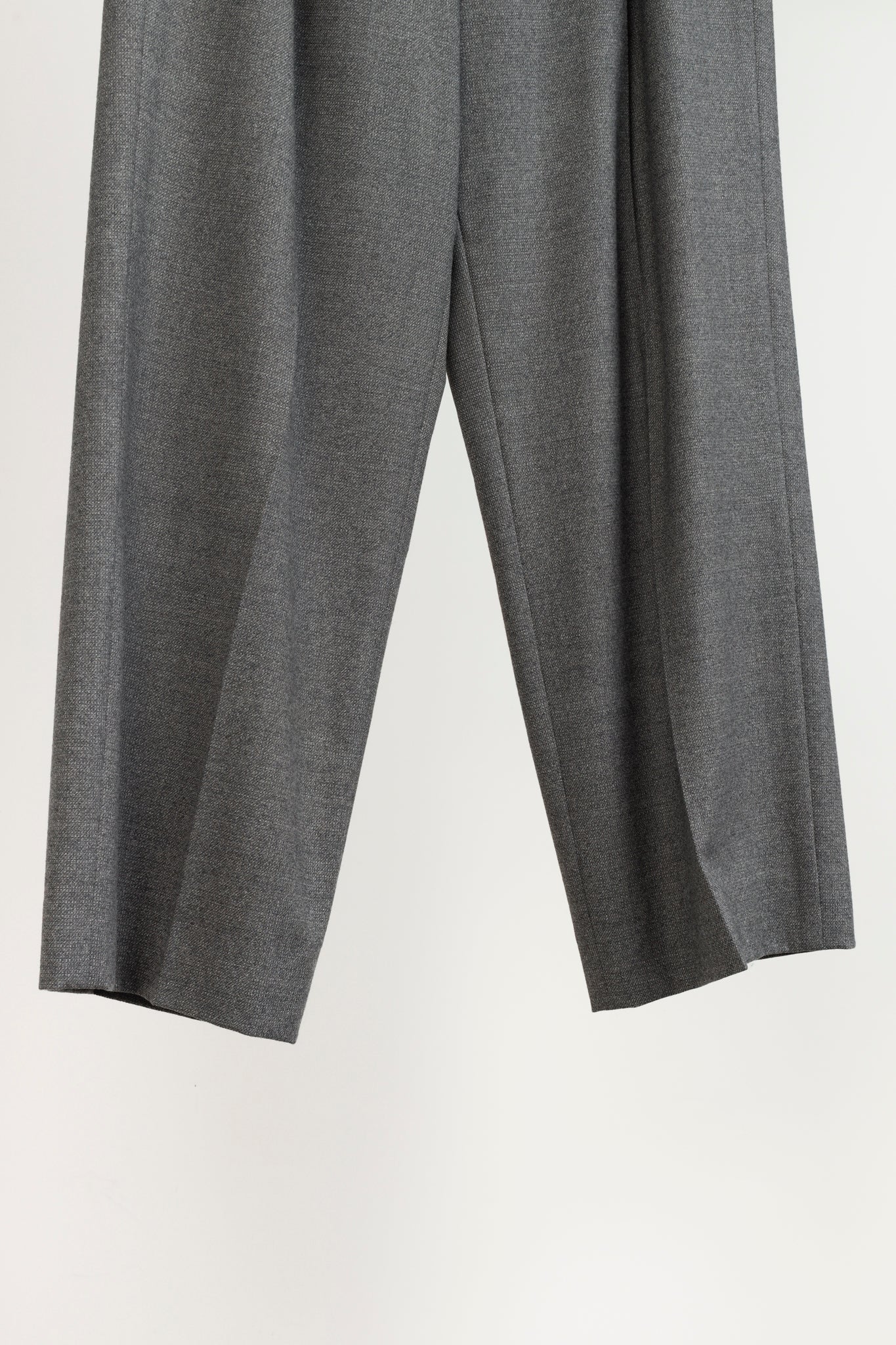 The Row Grey Wide Leg Pleated Trouser Pants