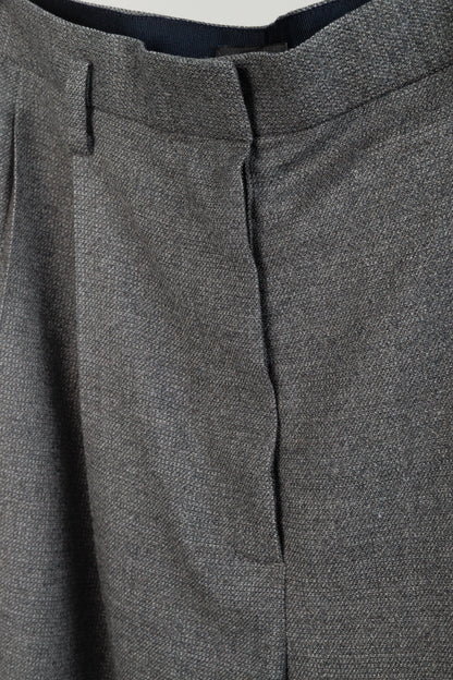 The Row Grey Wide Leg Pleated Trouser Pants
