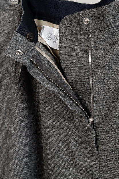 The Row Grey Wide Leg Pleated Trouser Pants