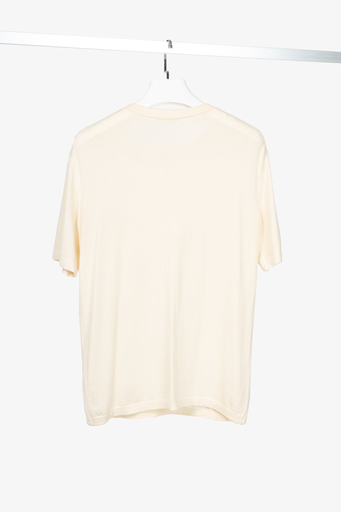 The Row Darcia Ivory Wool-Blend Short-Sleeve T-Shirt