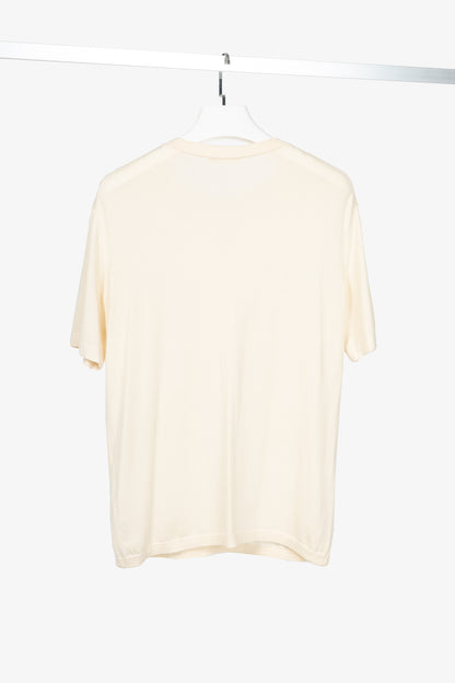 The Row Darcia Ivory Wool-Blend Short-Sleeve T-Shirt