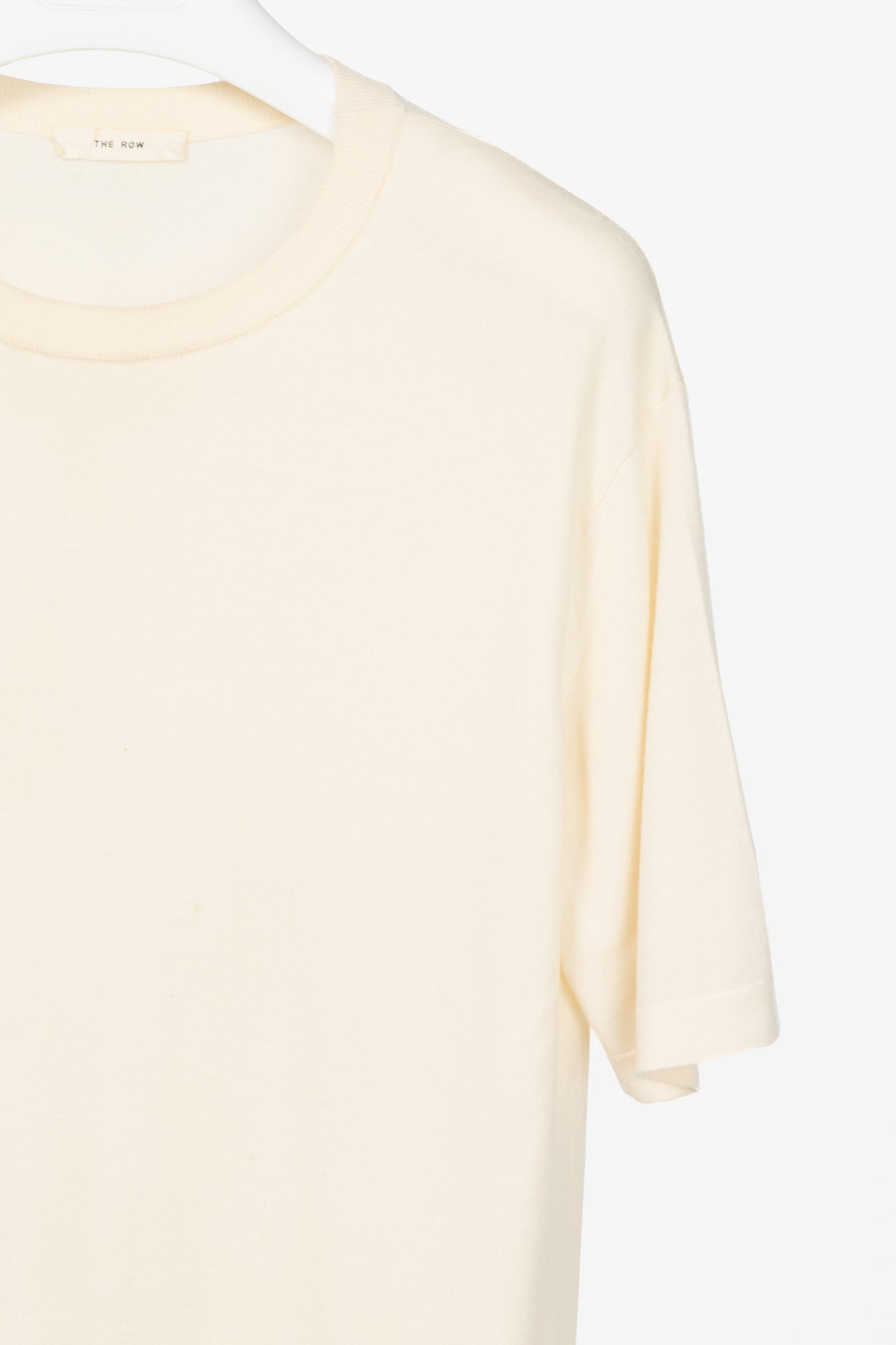 The Row Darcia Ivory Wool-Blend Short-Sleeve T-Shirt