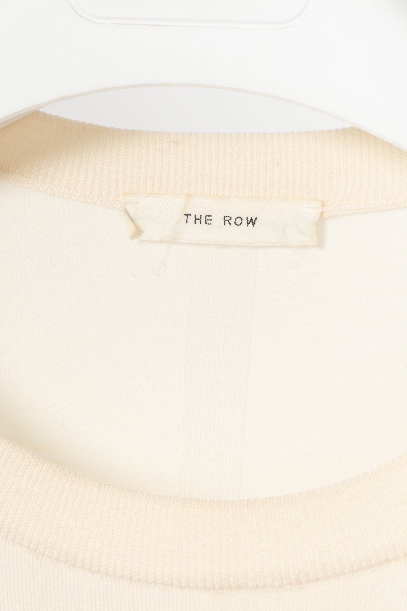The Row Darcia Ivory Wool-Blend Short-Sleeve T-Shirt