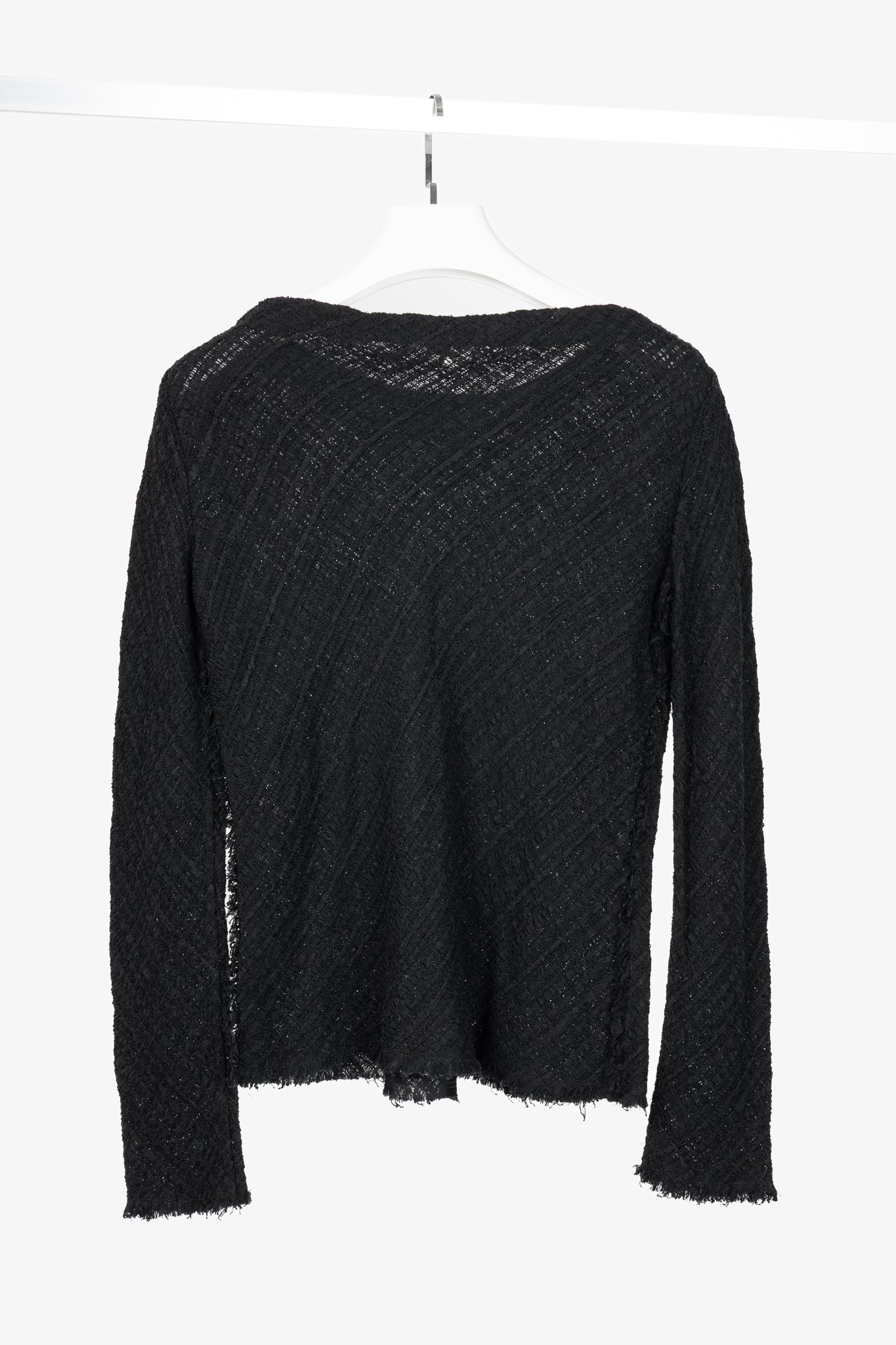 The Row Black Woven-Knit Fringe Sweater