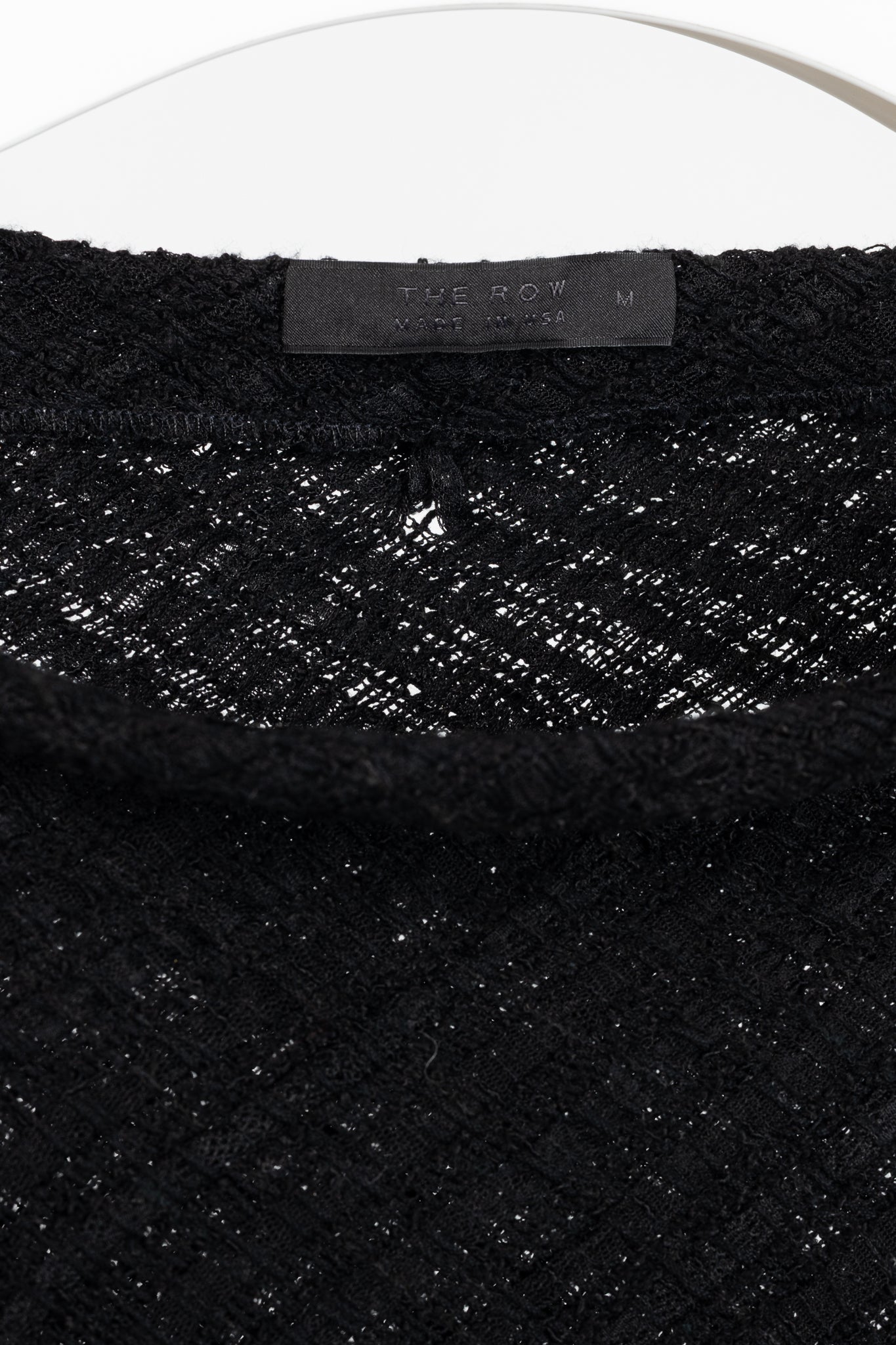 The Row Black Woven-Knit Fringe Sweater