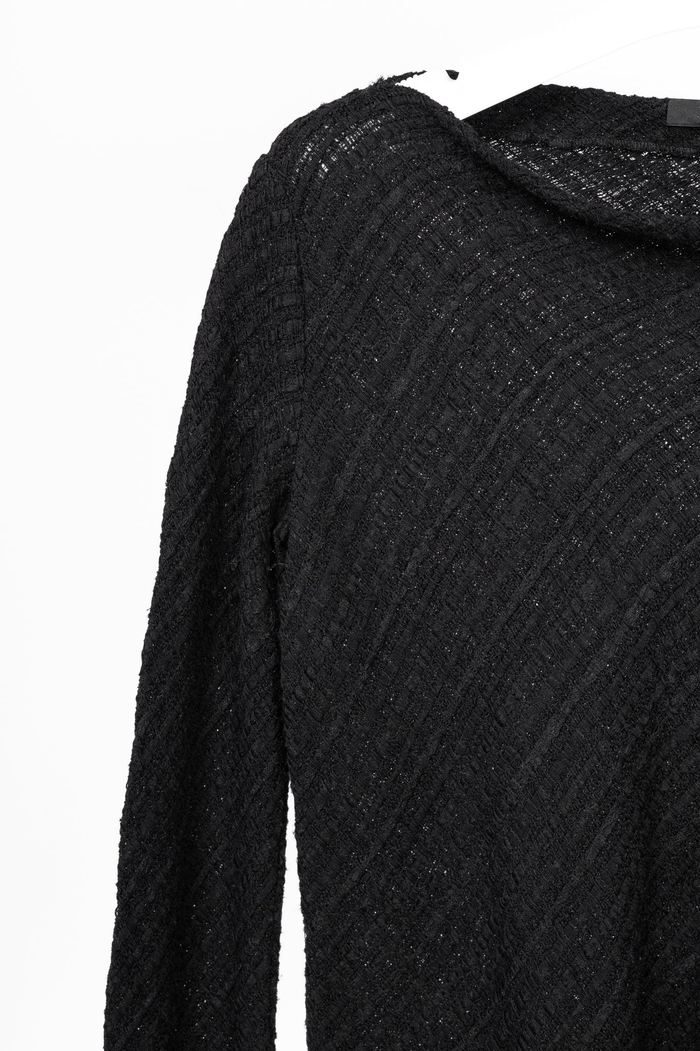 The Row Black Woven-Knit Fringe Sweater