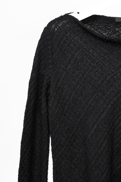 The Row Black Woven-Knit Fringe Sweater
