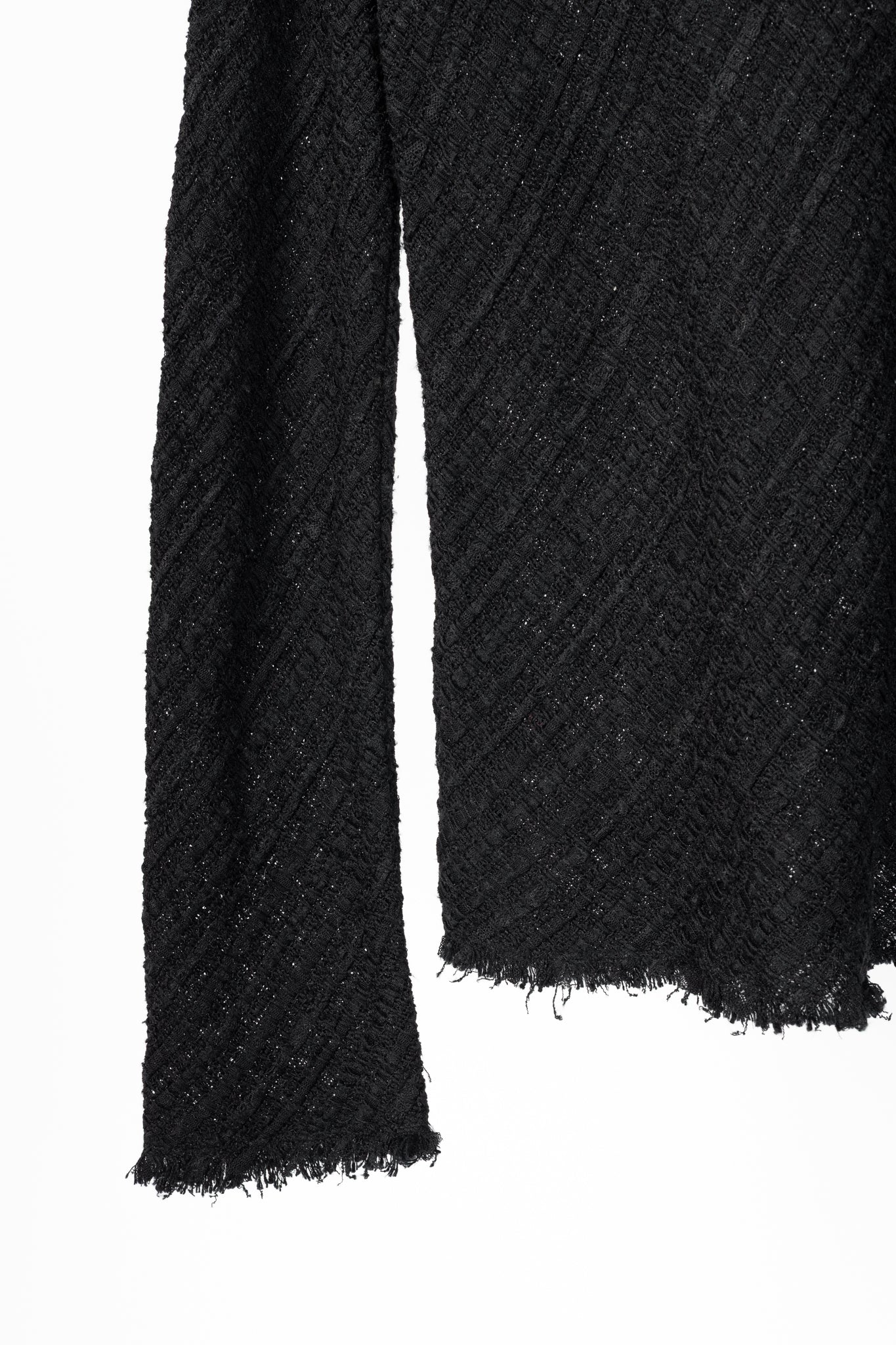 The Row Black Woven-Knit Fringe Sweater