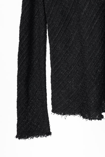 The Row Black Woven-Knit Fringe Sweater