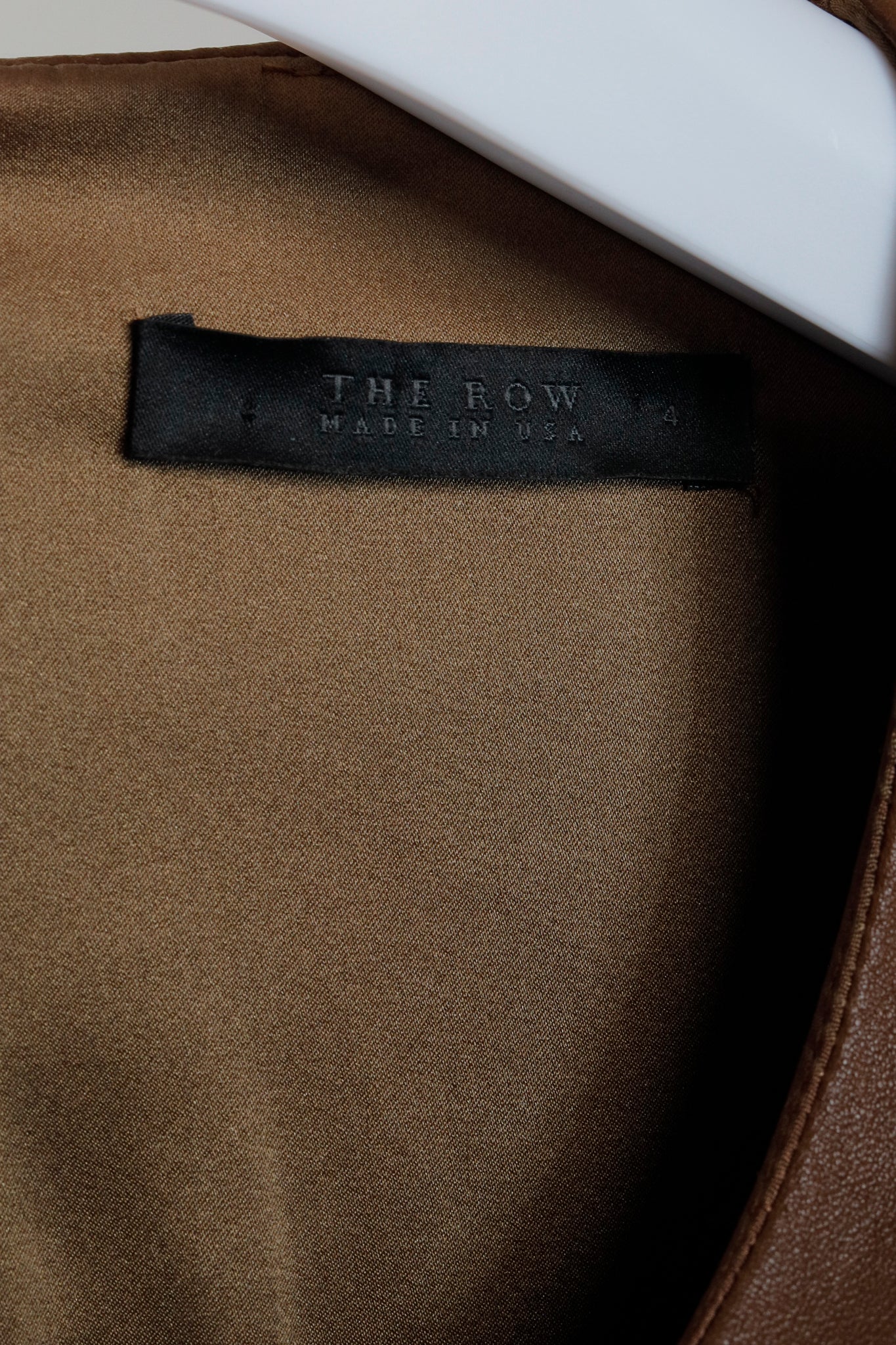 The Row Brown Leather Top