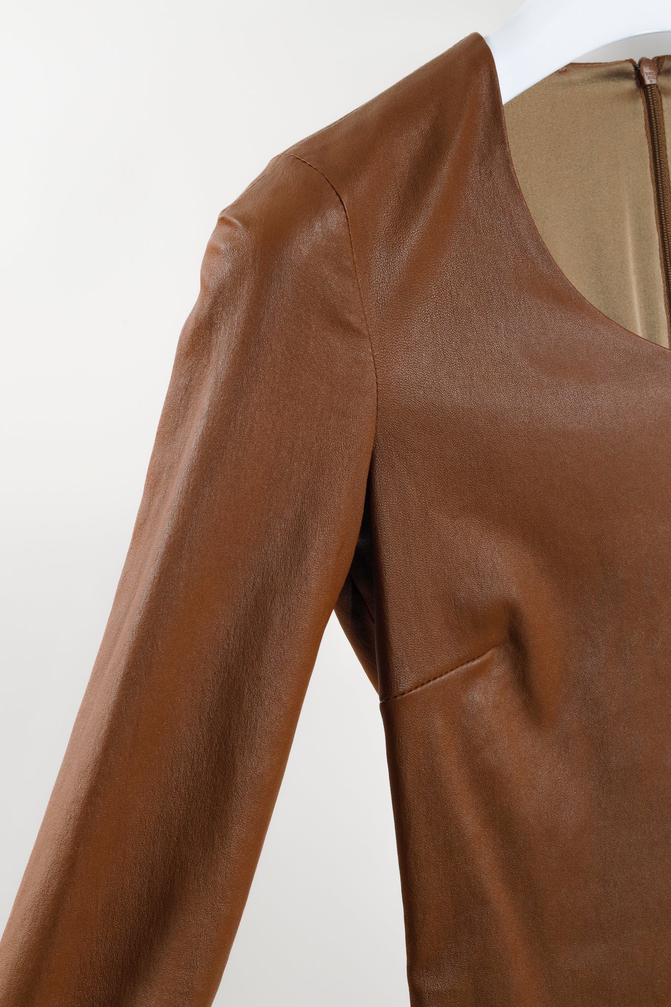 The Row Brown Leather Top