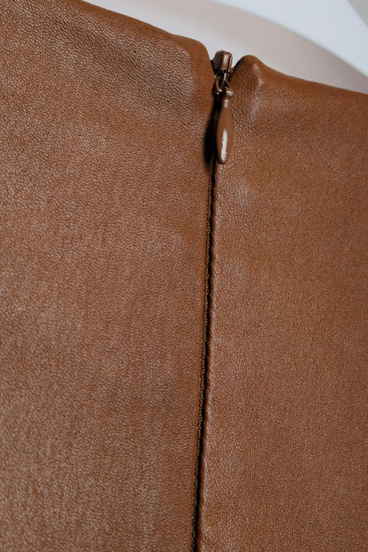 The Row Brown Leather Top