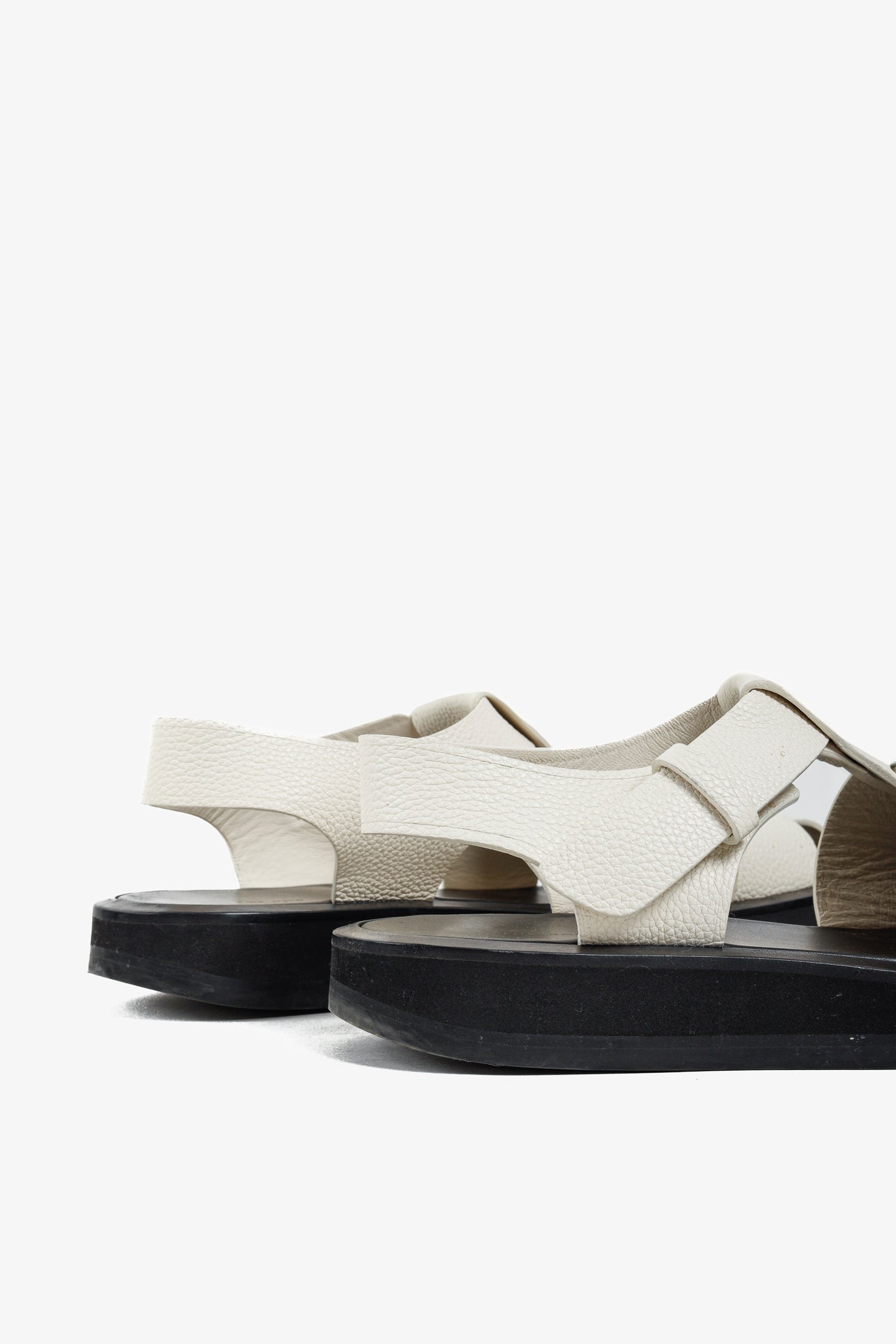 The Row Off-White Fisherman Woven Textured Leather Sandals