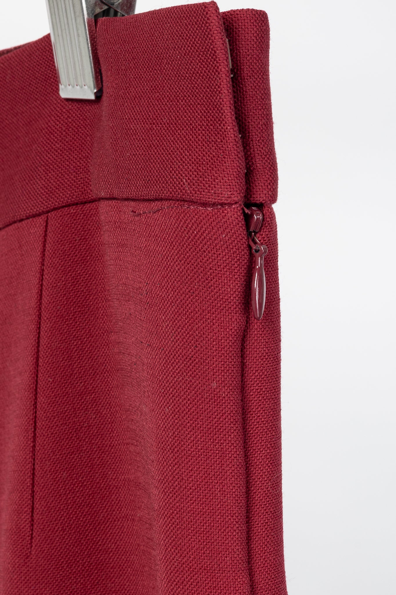 The Row Red Wool Crepe-Knit Wide-Leg Trousers