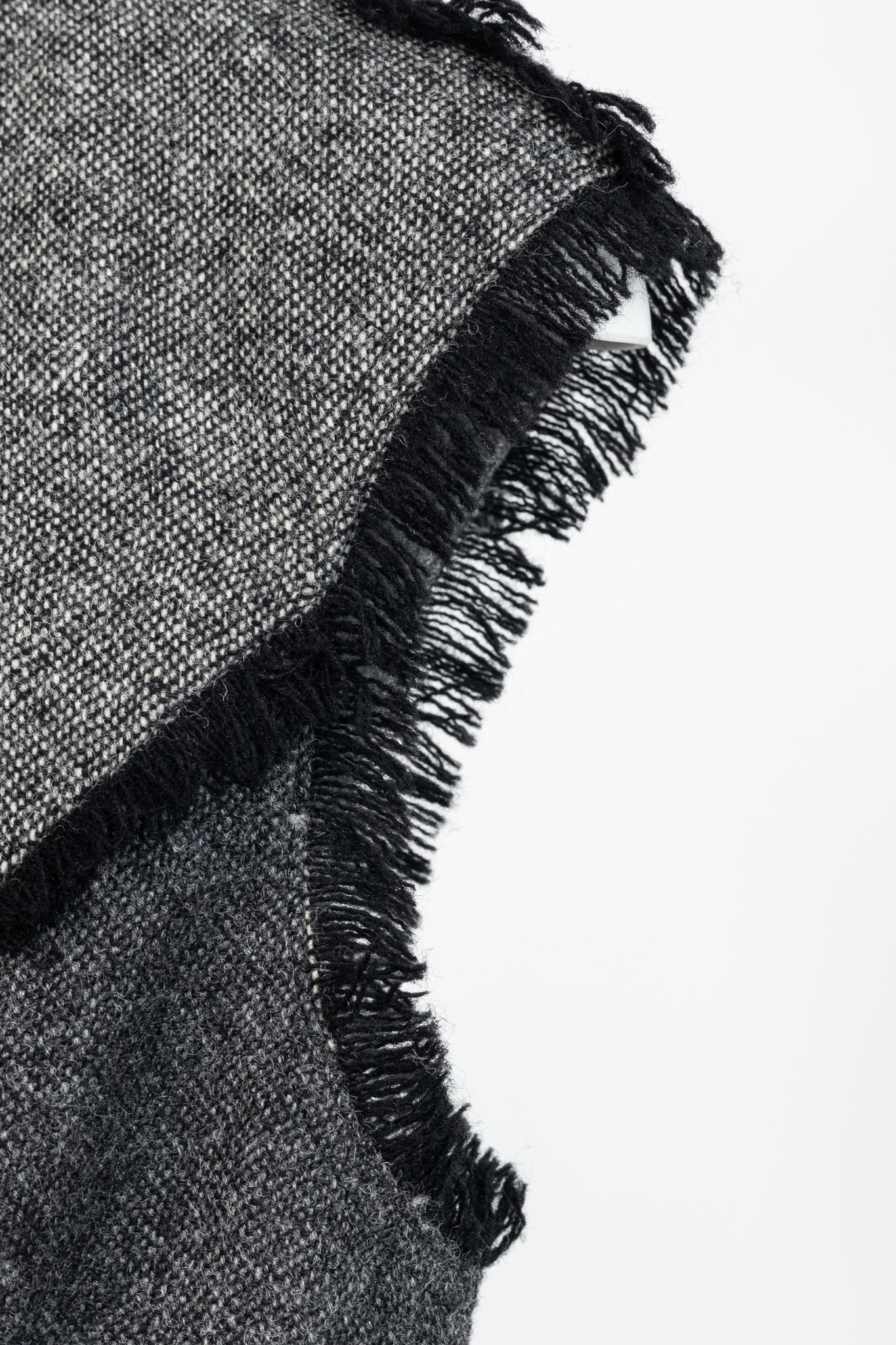 Thom Browne AW/14 Grey Donegal Wool Fringe-Trim Zip-Front Dress