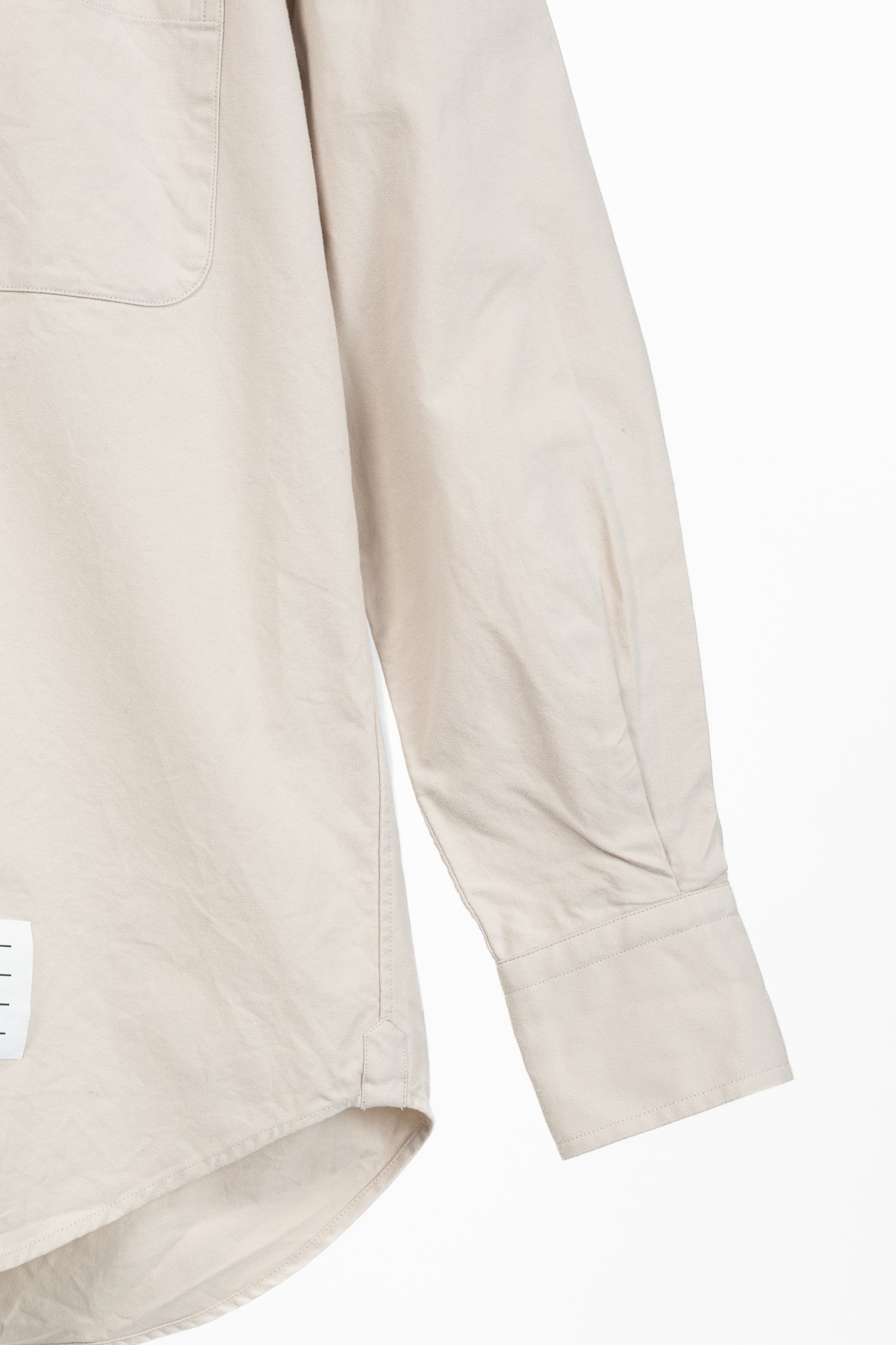 Thom Browne AW/23 Beige Cotton Flannel Back-Stripe Shirt