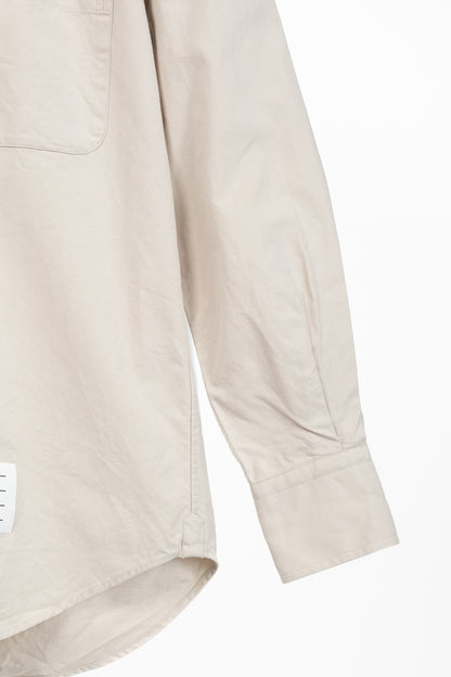 Thom Browne AW/23 Beige Cotton Flannel Back-Stripe Shirt