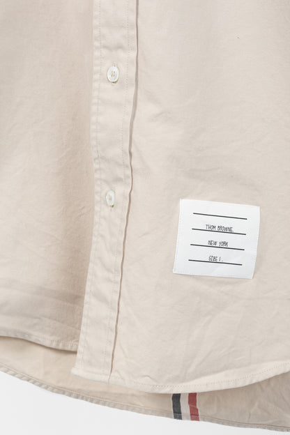 Thom Browne AW/23 Beige Cotton Flannel Back-Stripe Shirt