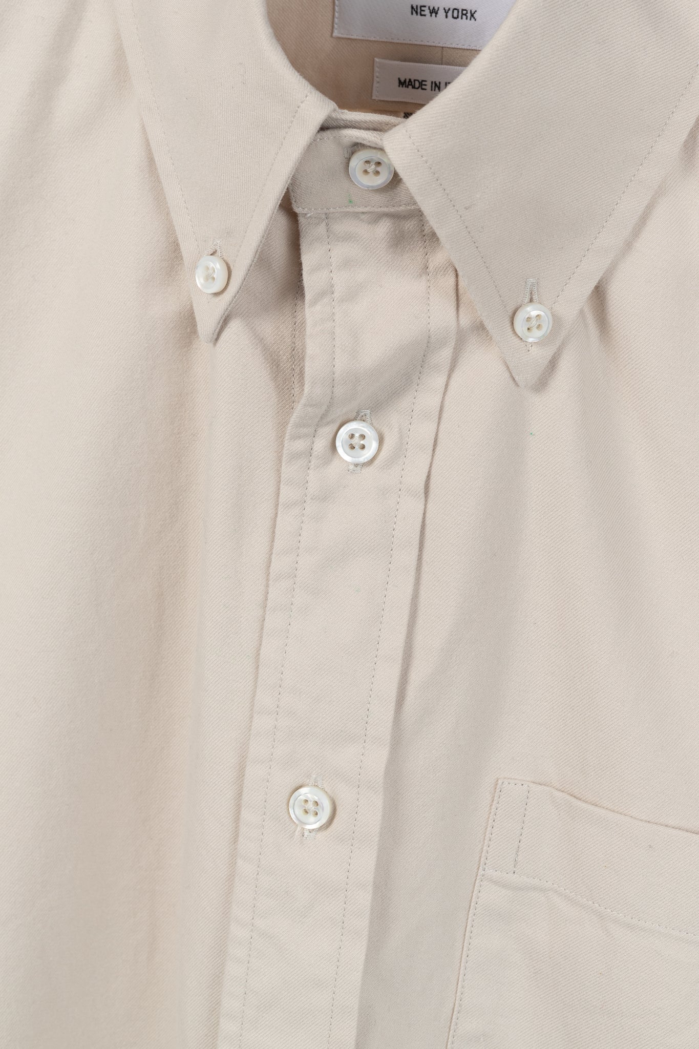 Thom Browne AW/23 Beige Cotton Flannel Back-Stripe Shirt