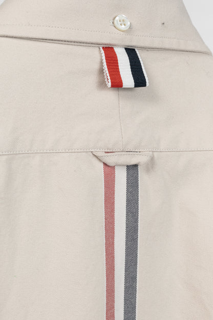 Thom Browne AW/23 Beige Cotton Flannel Back-Stripe Shirt