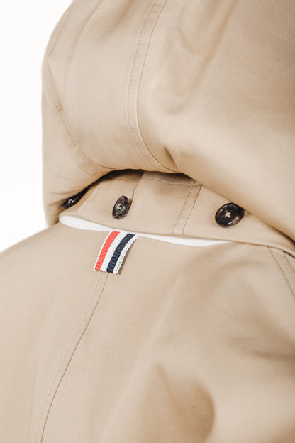 Thom Browne SS/18 Khaki Detachable Hood Snap Front Parka in Mackintosh