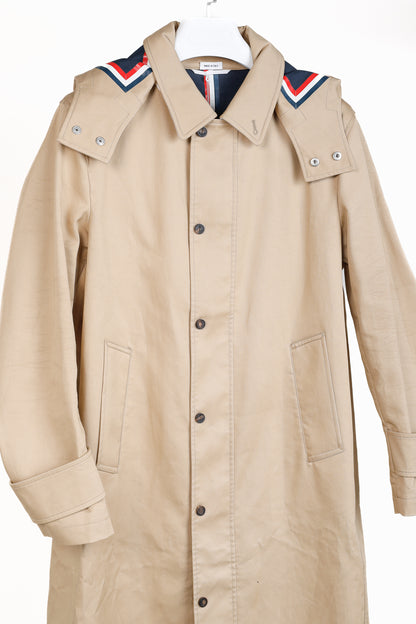 Thom Browne SS/18 Khaki Detachable Hood Snap Front Parka in Mackintosh