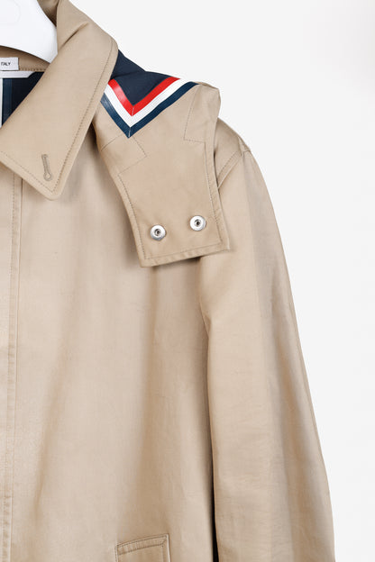 Thom Browne SS/18 Khaki Detachable Hood Snap Front Parka in Mackintosh