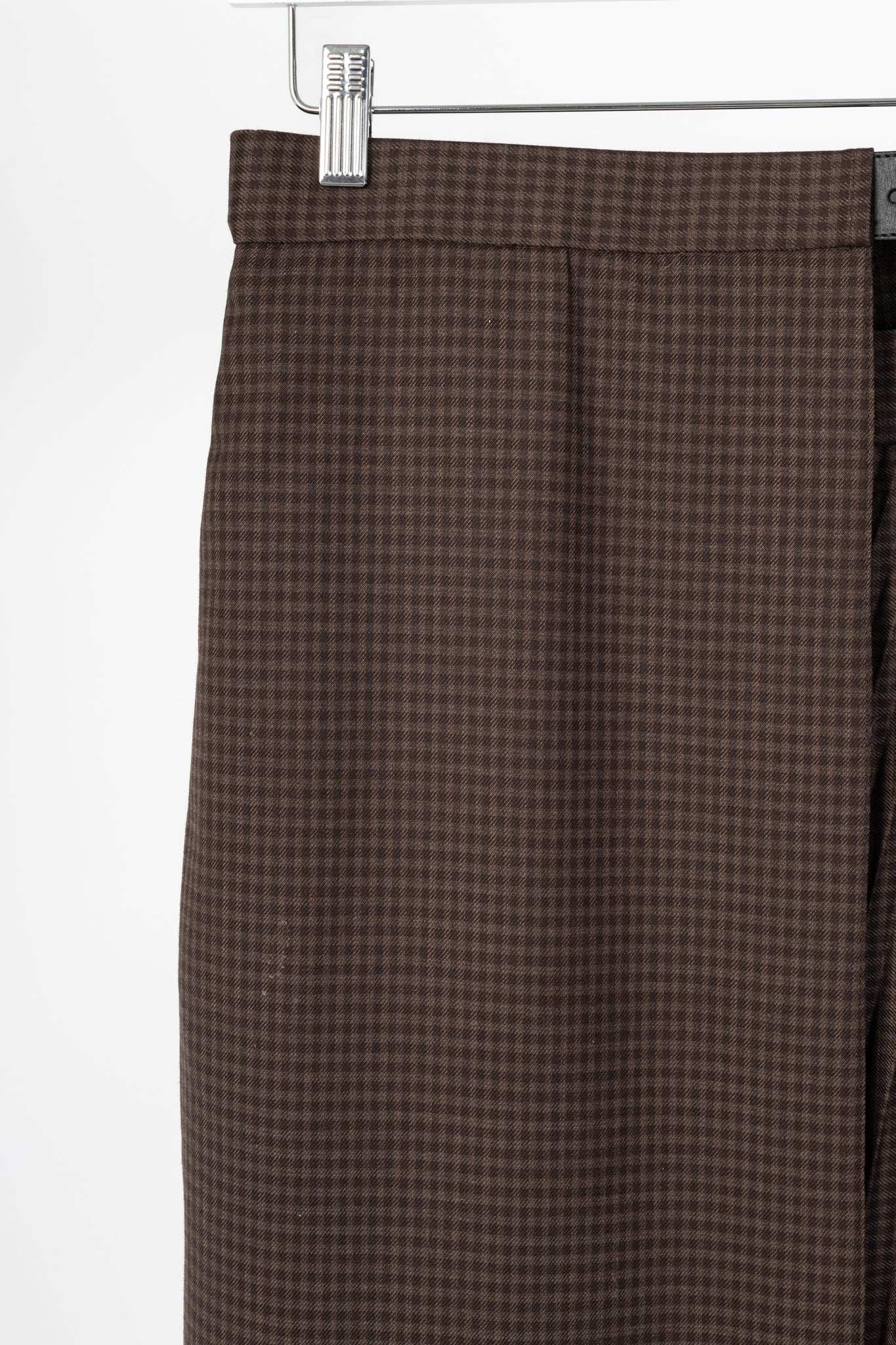 Tibi Brown Multi Jett Suiting Plaid Pleated Wrap Skirt